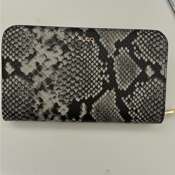 Aldo Handbags - ALDO Black & Gray Snake-Print Zip-Around Wallet